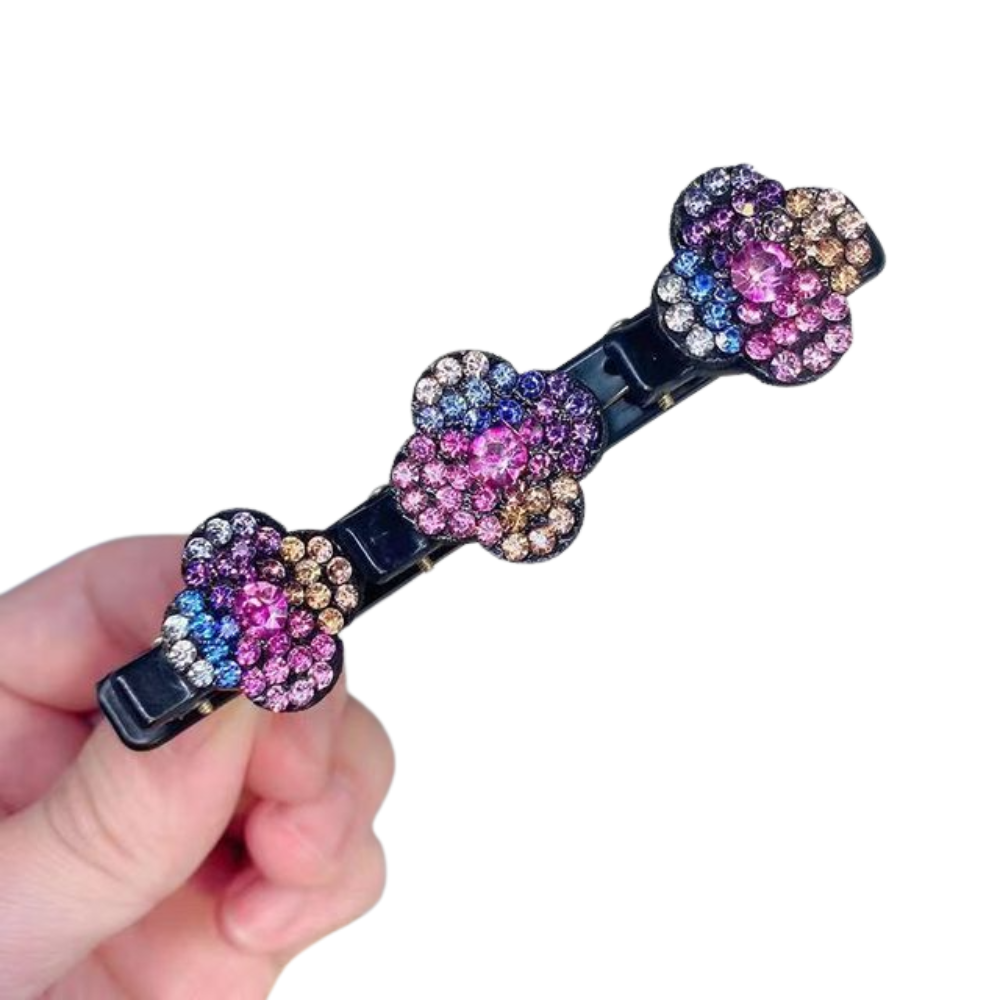 Three flower side hair clip