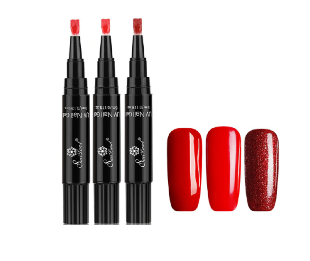 3Pcs/Lot 3 in 1 Gel Nail Varnish Pen iciCosmetic