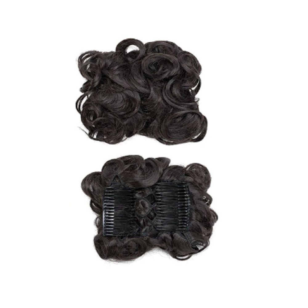 Comb Clip Curly Hair Extension Synthetic Bun