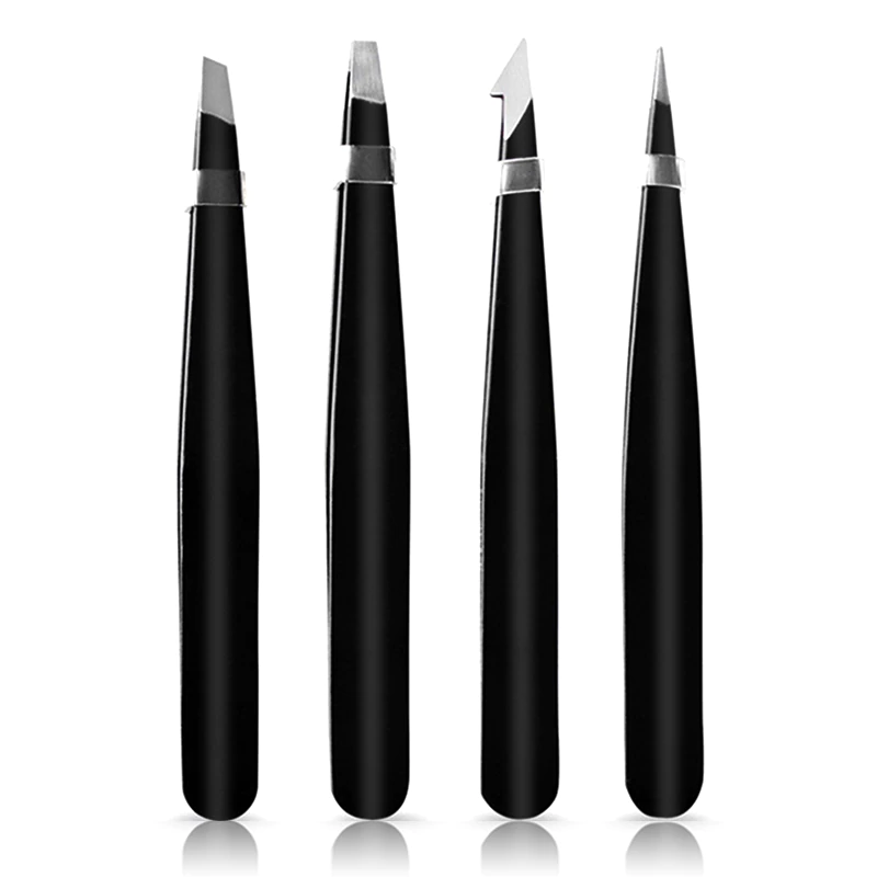 4 pcs/set professional eyebrow tweezers hair removal