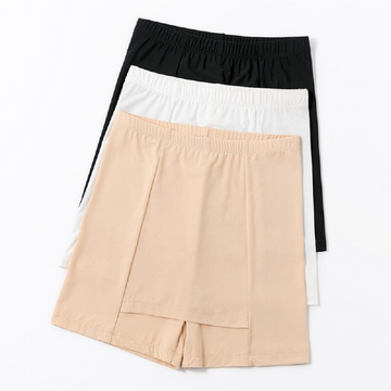 Double-layer front crotch ice silk safety shorts iciCosmetic