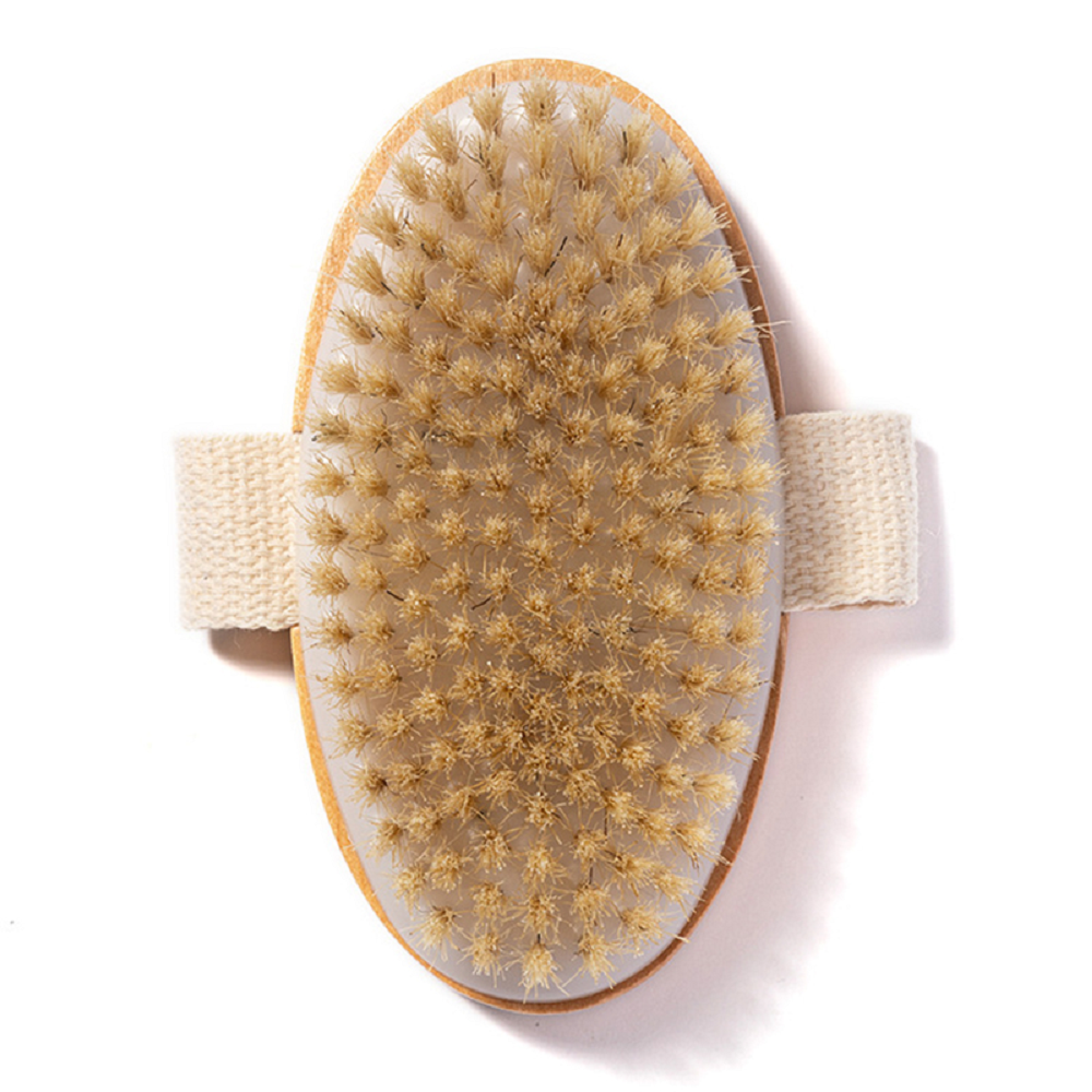 Natural Bristle Brush Soft Wet Dry Skin Brush Bath Massager