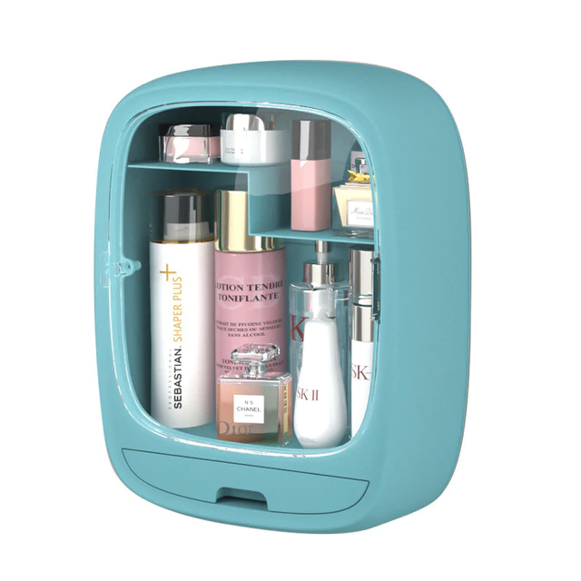 Bathroom wall-mounted makeup organizer