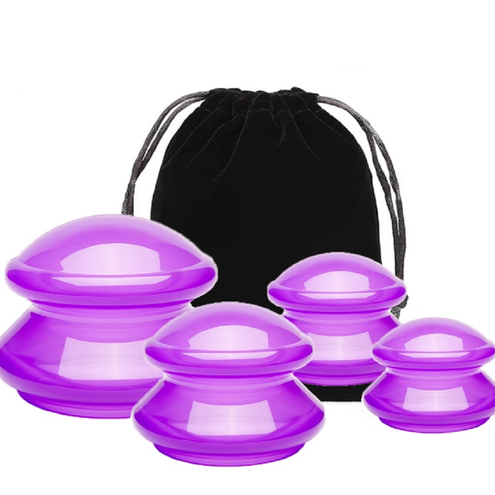 Silicone vacuum cupping set