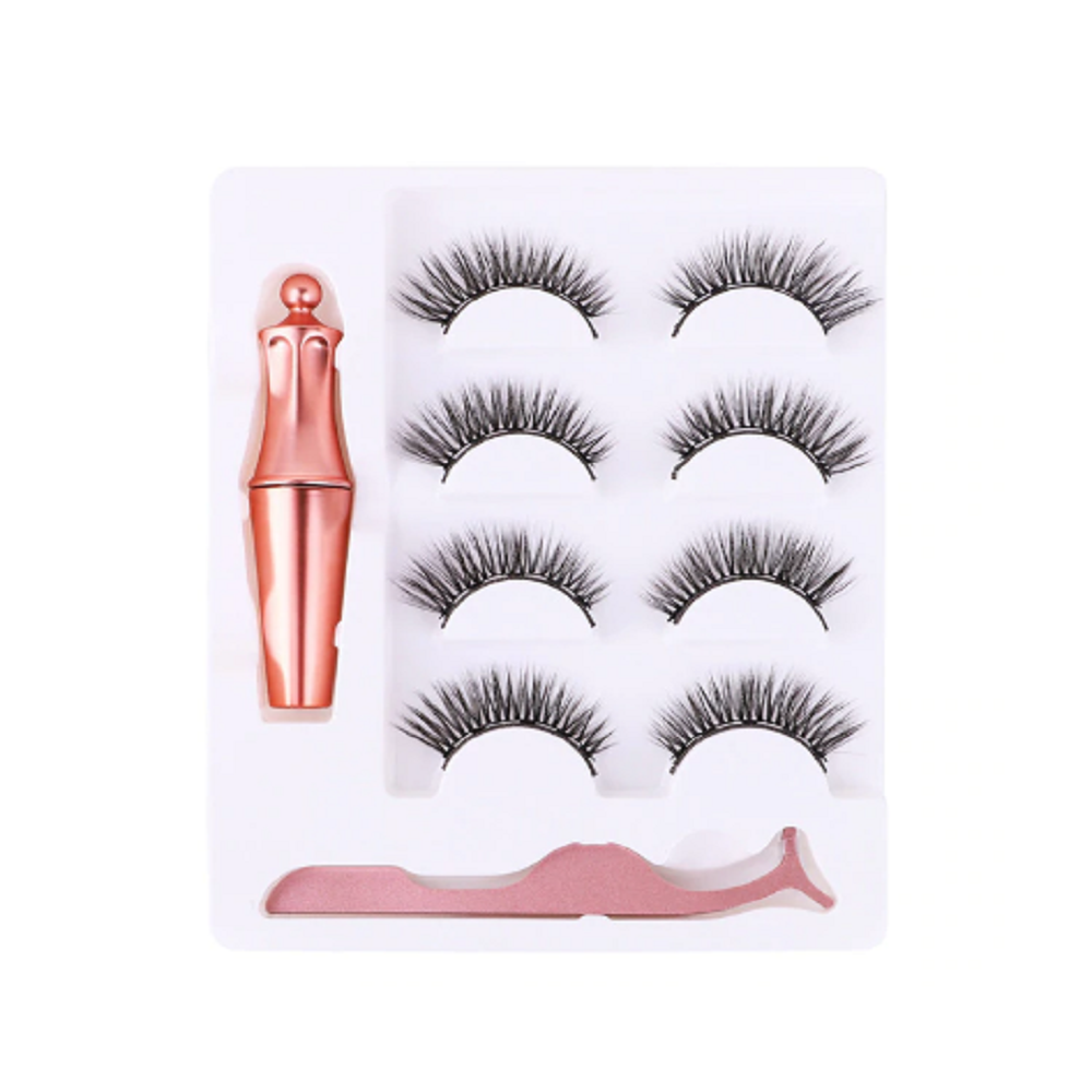3 pairs Magnetic Eyelashes Eyeliner Eyelash Curler Set