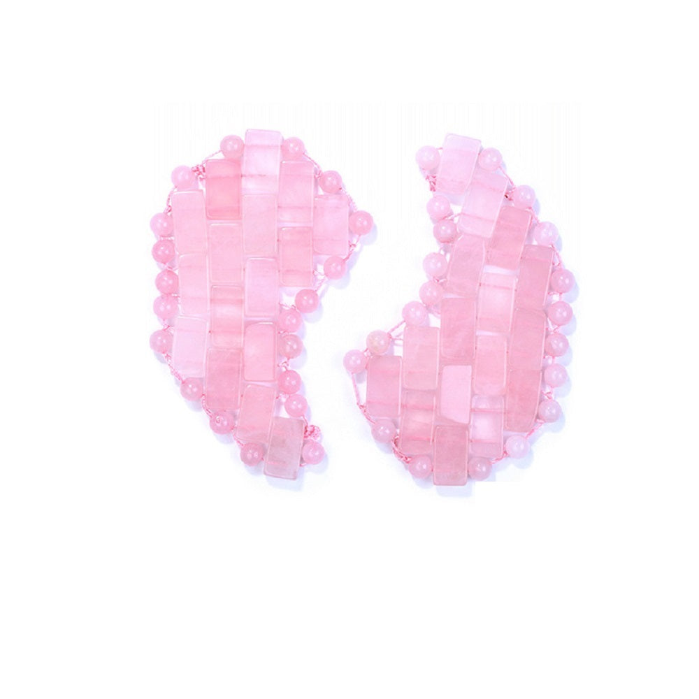 Natural Jade Rose Quartz Black Obsidian Eye Mask