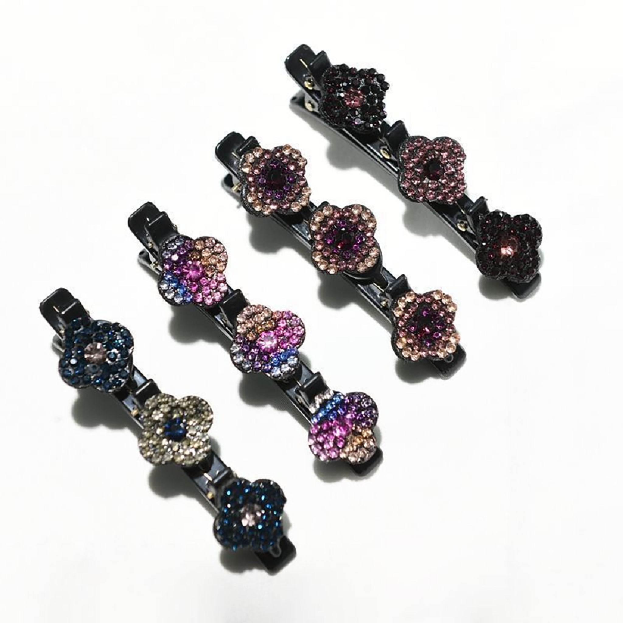 Three flower side hair clip