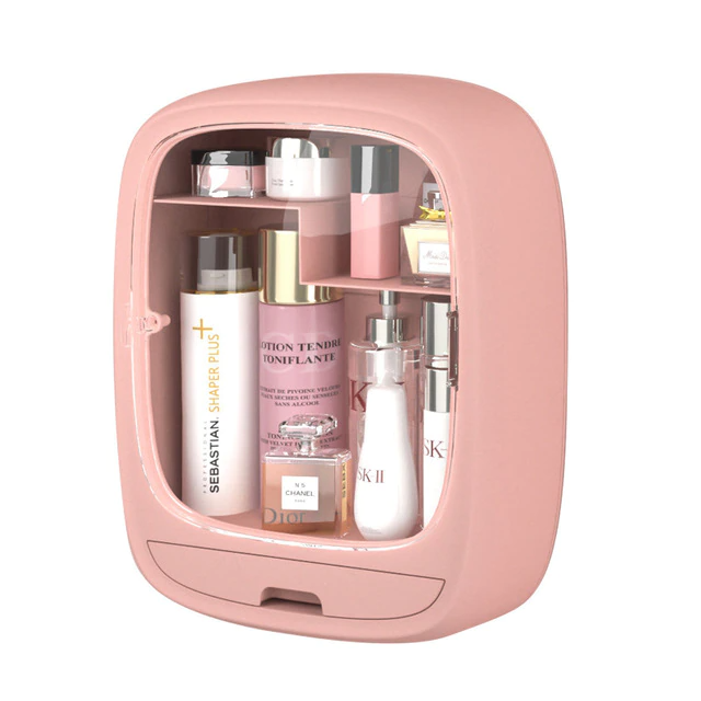 Bathroom wall-mounted makeup organizer