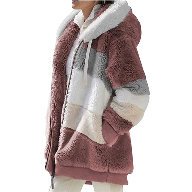 Women's fleece sweatshirt warm fuzzy zip up hoodie iciCosmetic™