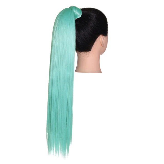 Synthetic straight long natural hair ponytail extension