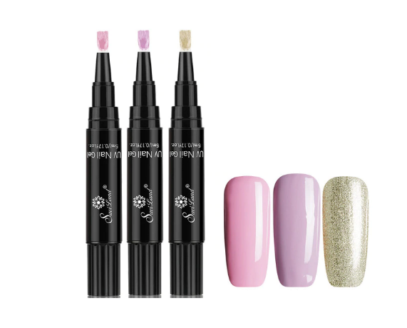 3Pcs/Lot 3 in 1 Gel Nail Varnish Pen iciCosmetic