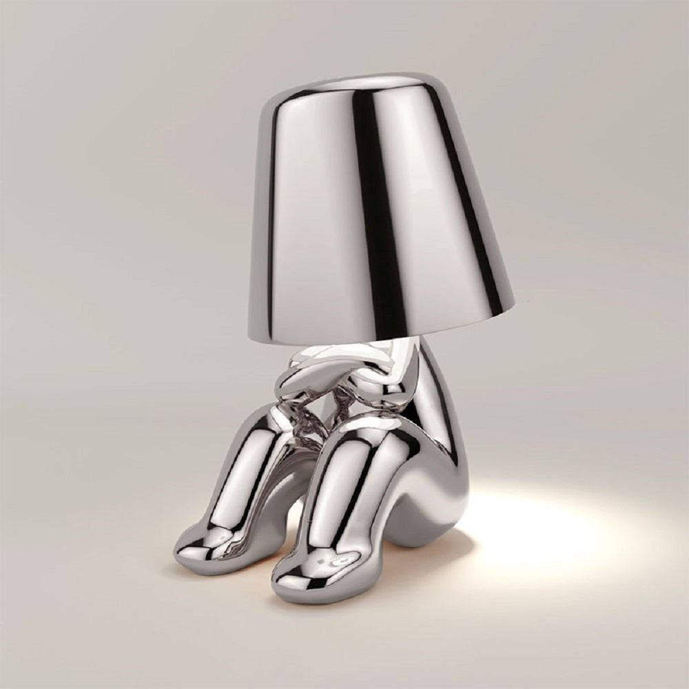 Thinker Golden Man Statue LED Table thinker Lamp