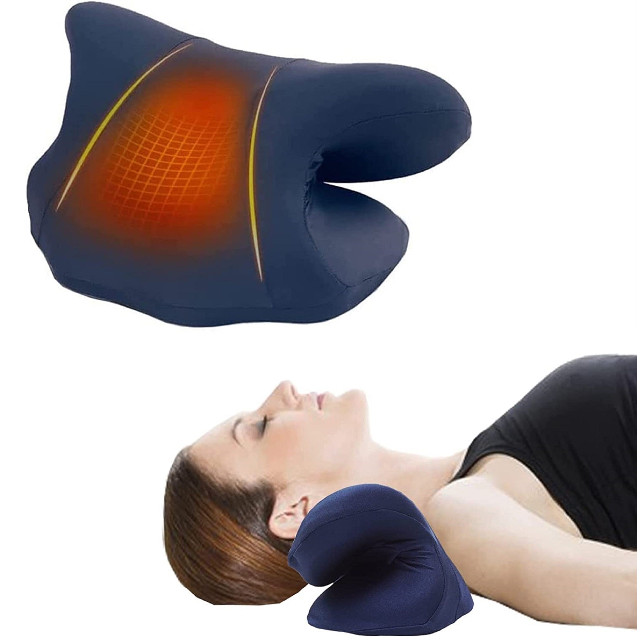 Heating neckmassage sleeping pillow shoulder stretcher traction device