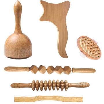 6Pcs Wood Therapy Massage Tools