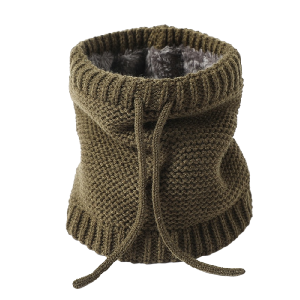 Women's knitted winter ring scarf neck cover soft thick fur