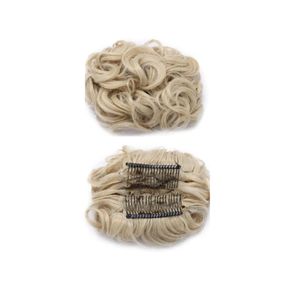 Comb Clip Curly Hair Extension Synthetic Bun