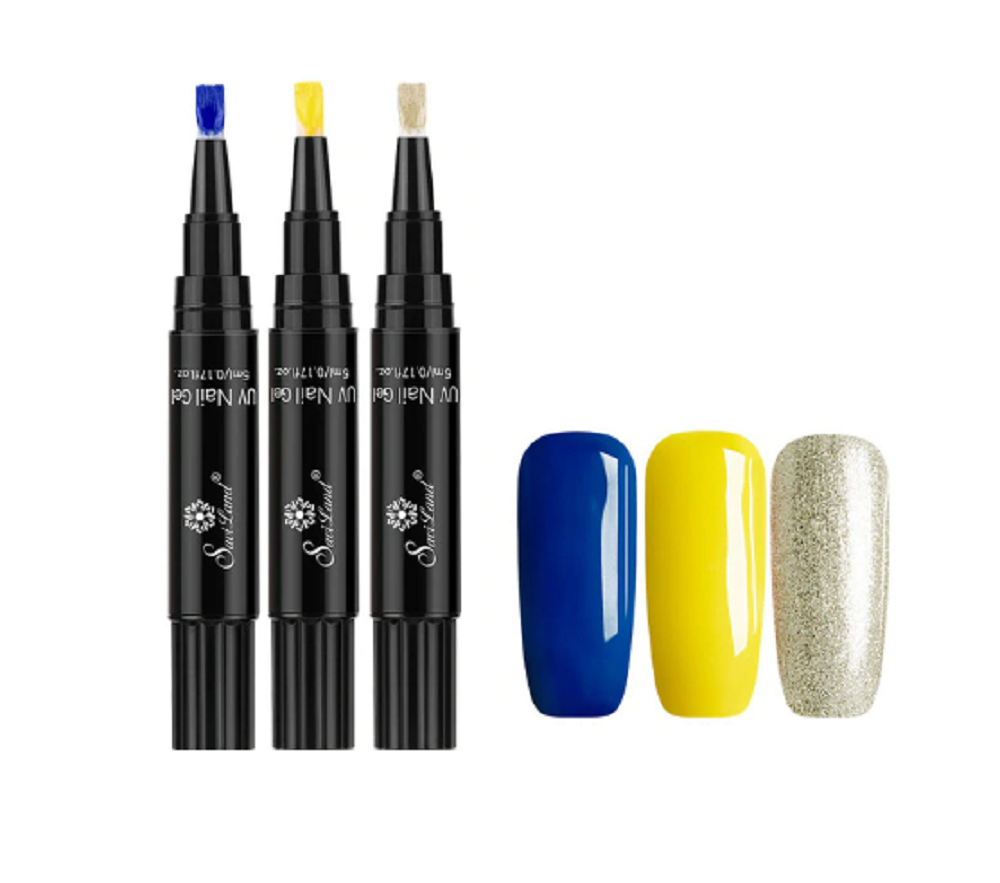 3Pcs/Lot 3 in 1 Gel Nail Varnish Pen iciCosmetic