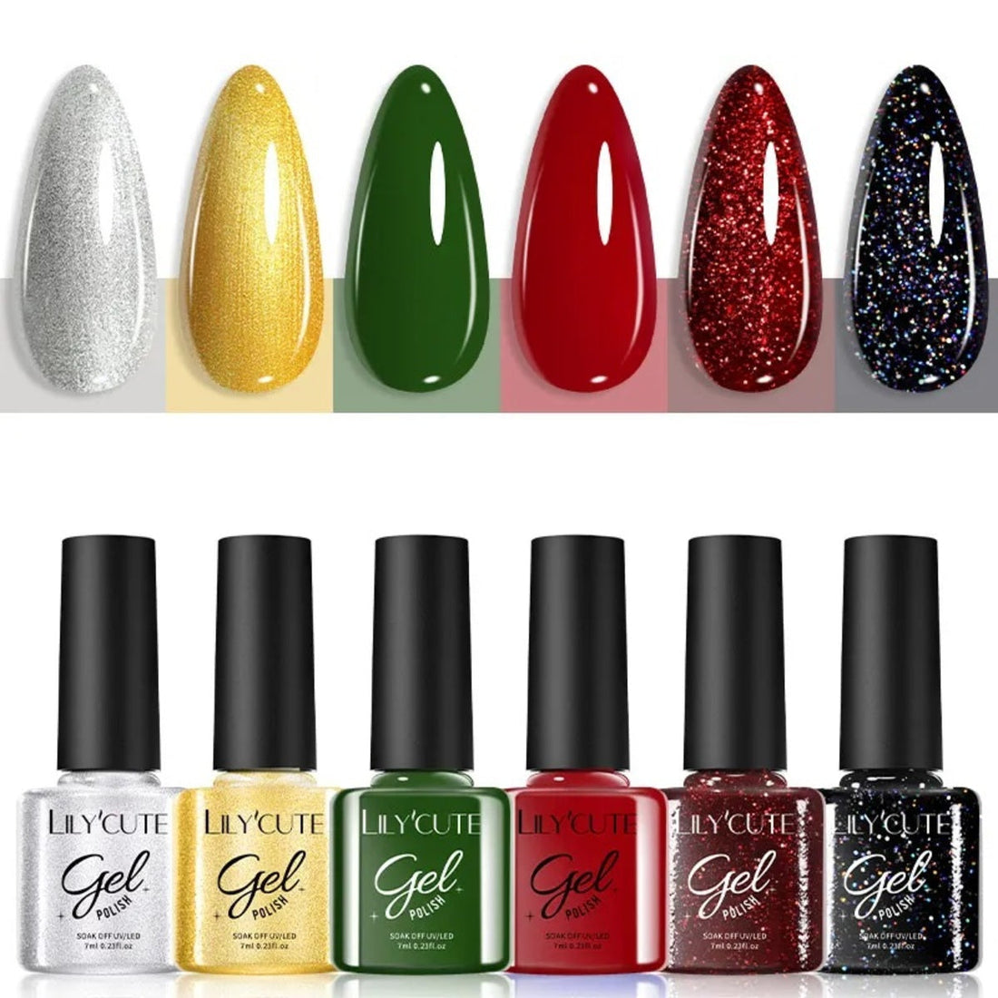 6Pcs Gel Nail Polish Soak‑Off UV Set