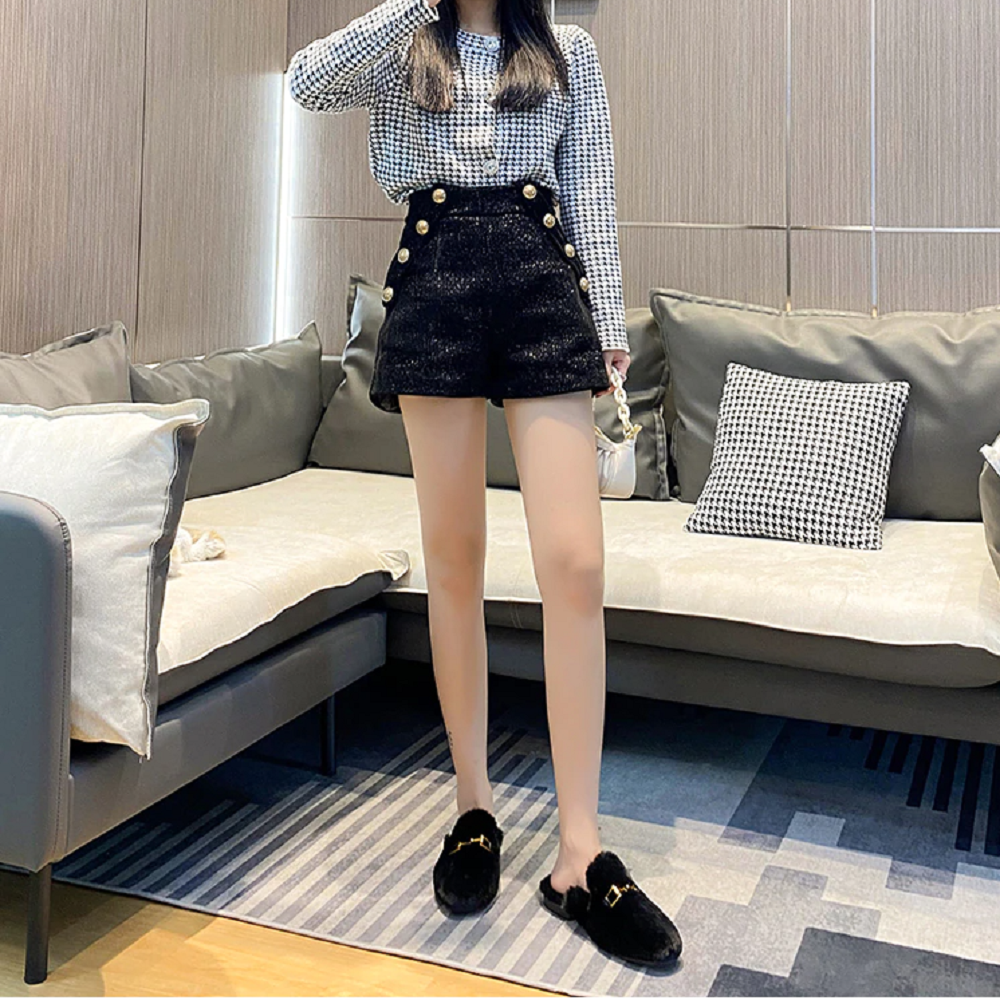 Women's plush flat slippers