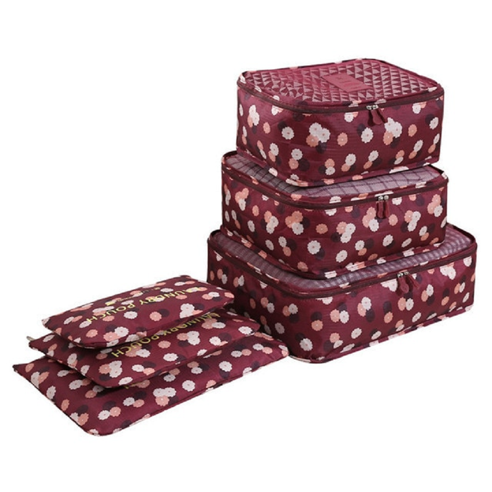 6 pieces set travel organizer storage bags