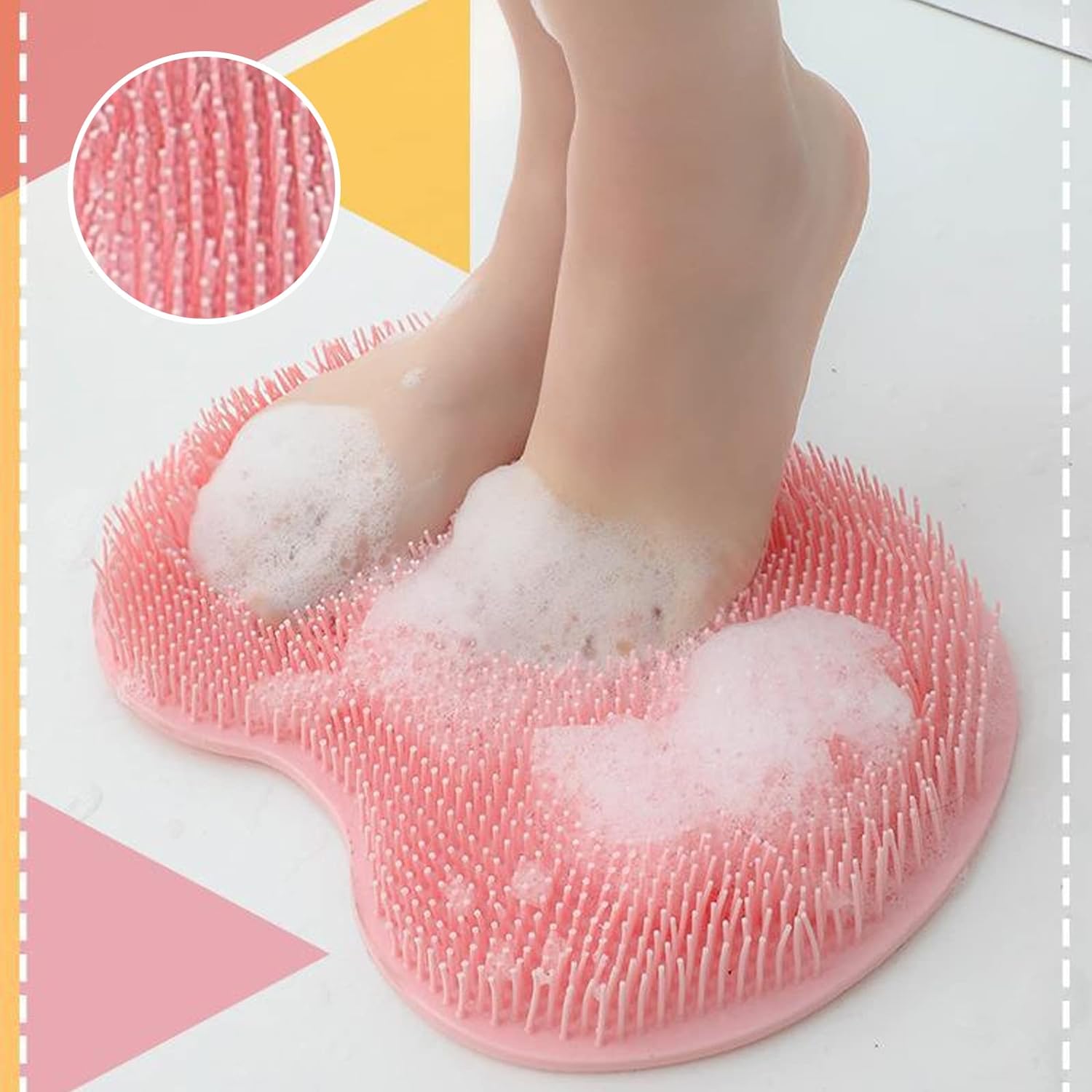 Exfoliating Shower Massage Scraper Back Brush Bath Mat Body Cleansing