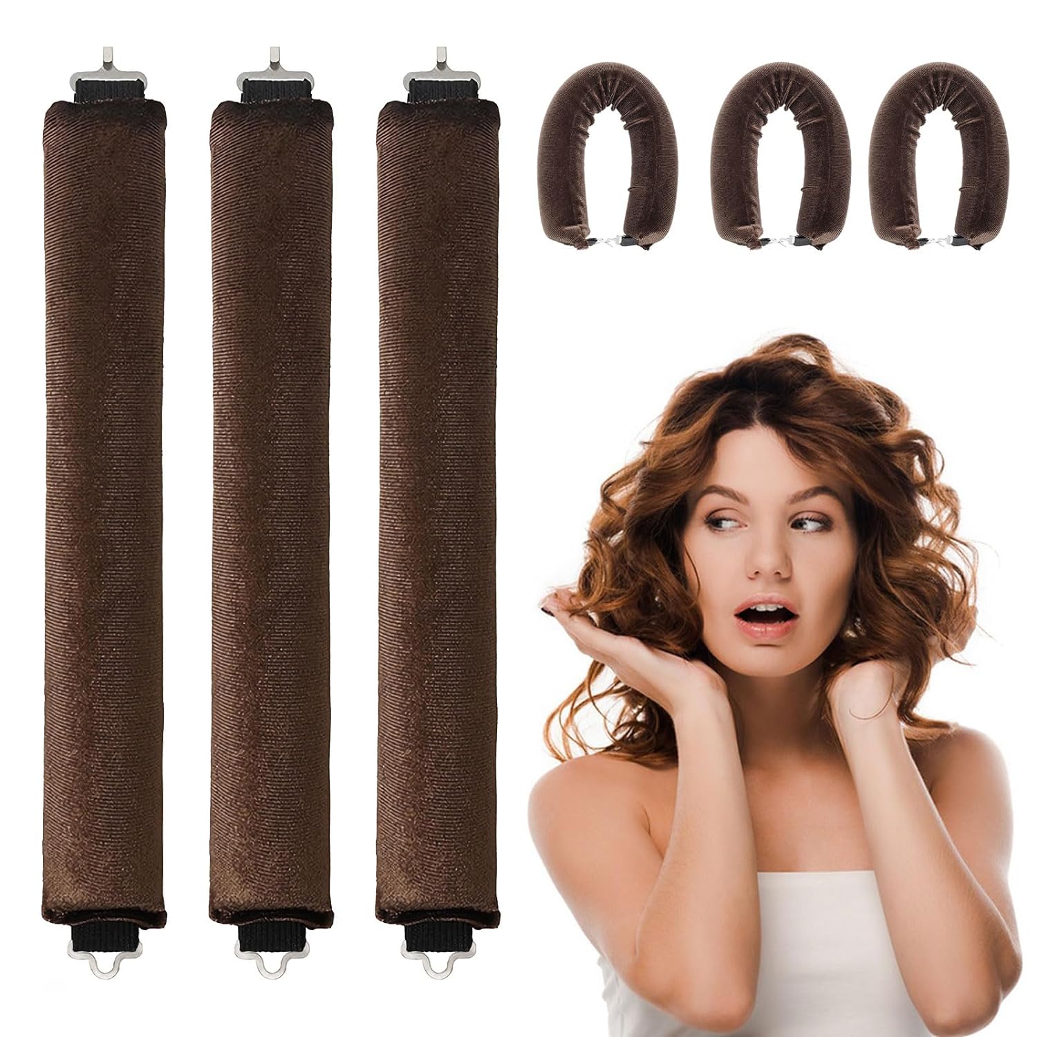 3pcs Satin Heatless Curling Set