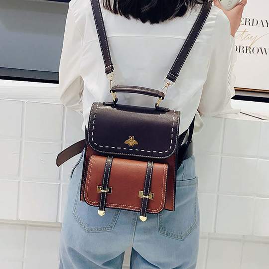 Little Bumblebee Leather Backpack iciCosmetic