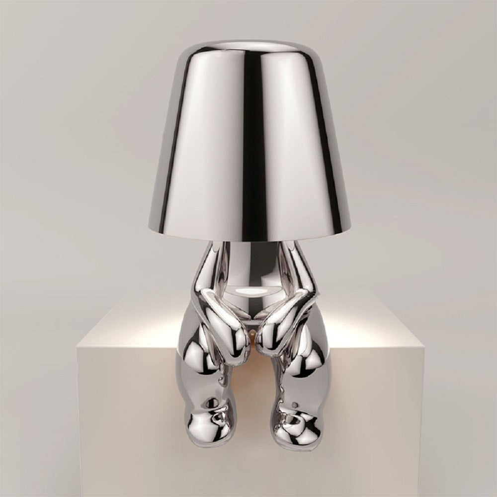 Thinker Golden Man Statue LED Table thinker Lamp