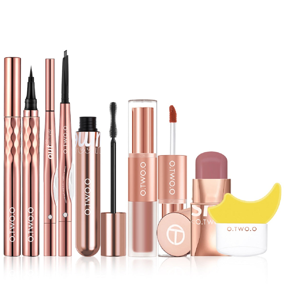 2 in 1 Lipstick Eyebrow Pencil Eyeliner 4d Fiber Mascara Makeup Set