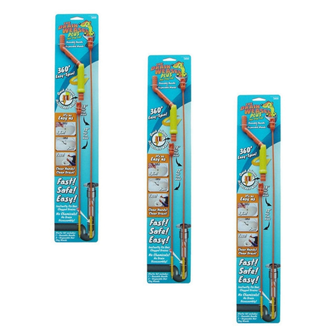Pro Drain Weasel Sink Snake Hair Clog Remover Tool