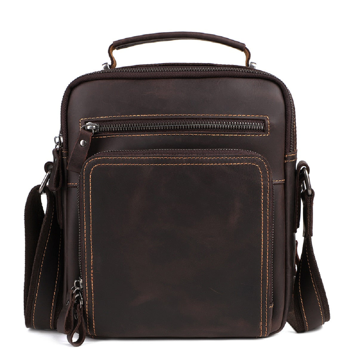 Vintage Genuine Leather Small Messenger Bag for Men