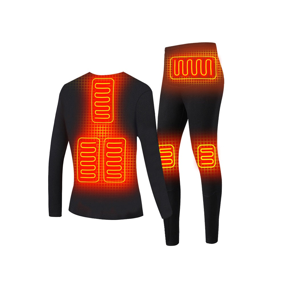 Heated Thermal Underwear Fleece Warm Top Pants Electric Heating Clothing
