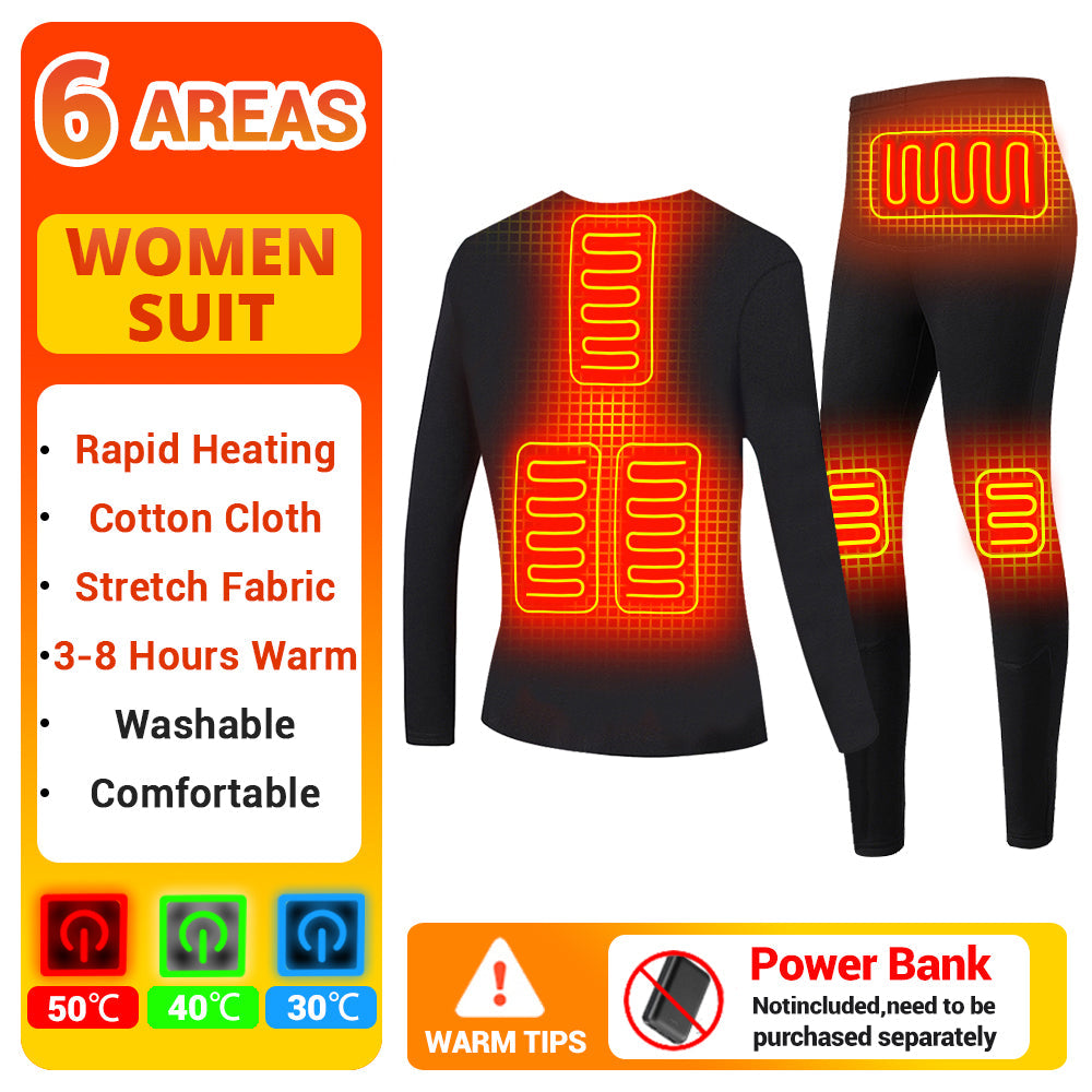 Heated Thermal Underwear Fleece Warm Top Pants Electric Heating Clothing