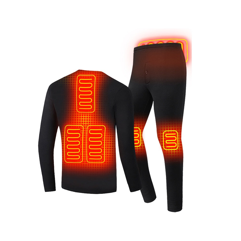 Heated Thermal Underwear Fleece Warm Top Pants Electric Heating Clothing