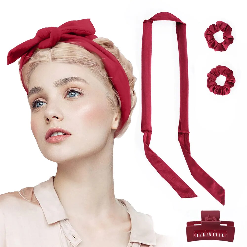 Heatless Curling Rod Rollers Silk Curls Sleeping Soft Headband Hair