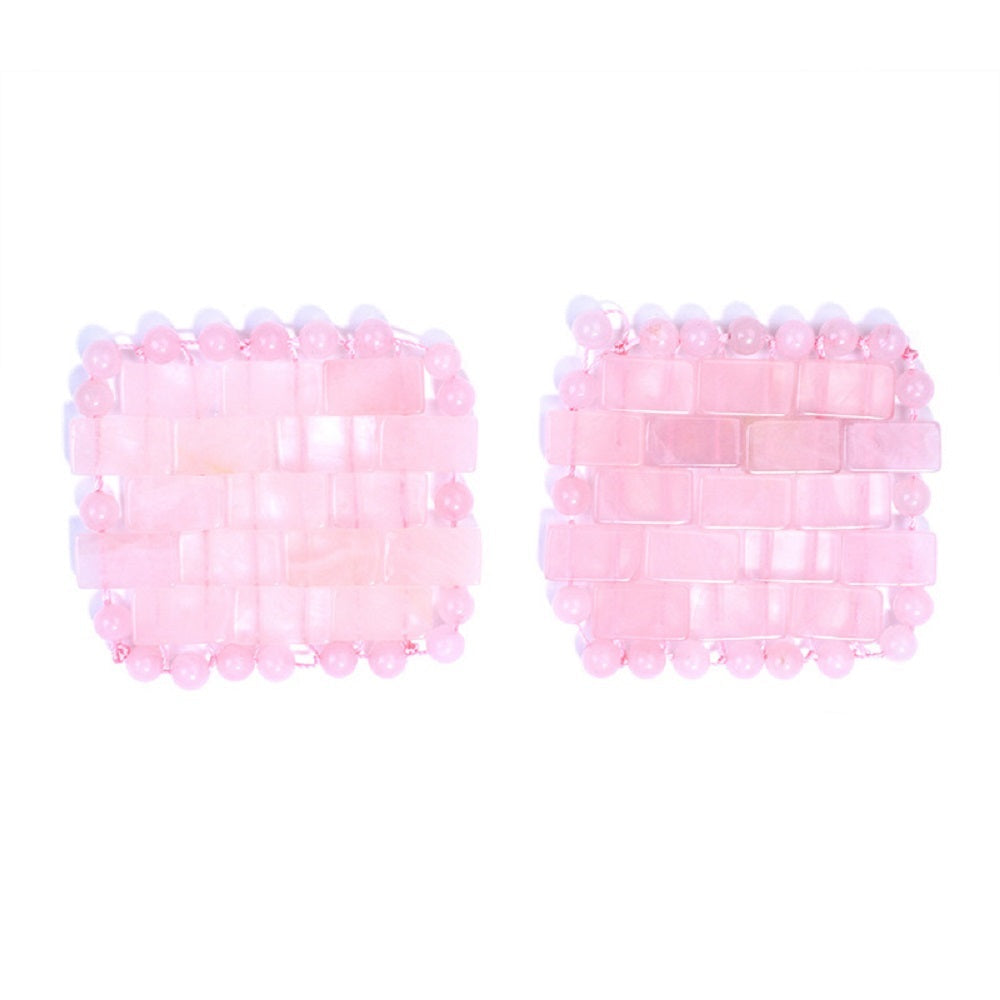 Natural Jade Rose Quartz Black Obsidian Eye Mask