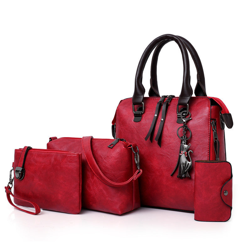 4pcs/Set Handbags PU Leather Messenger Bags iciCosmetic