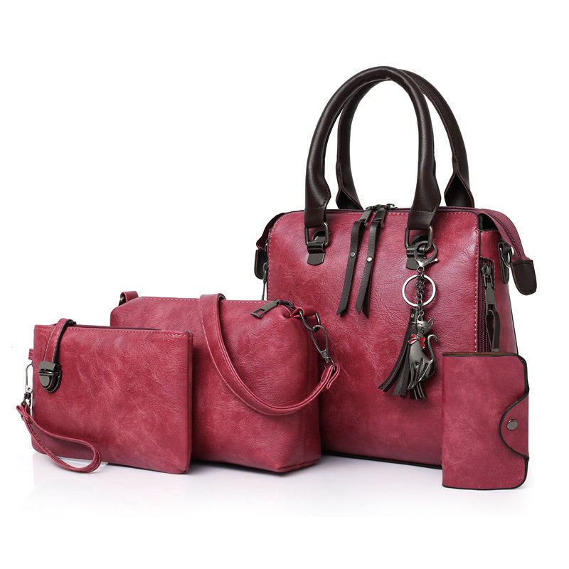 4pcs/Set Handbags PU Leather Messenger Bags iciCosmetic