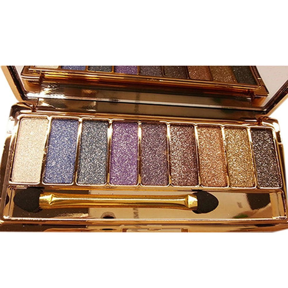 9 Colors Eyeshadow Palette Diamond Bright Shining Glitter With Brush