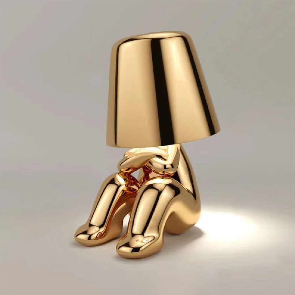 Thinker Golden Man Statue LED Table thinker Lamp