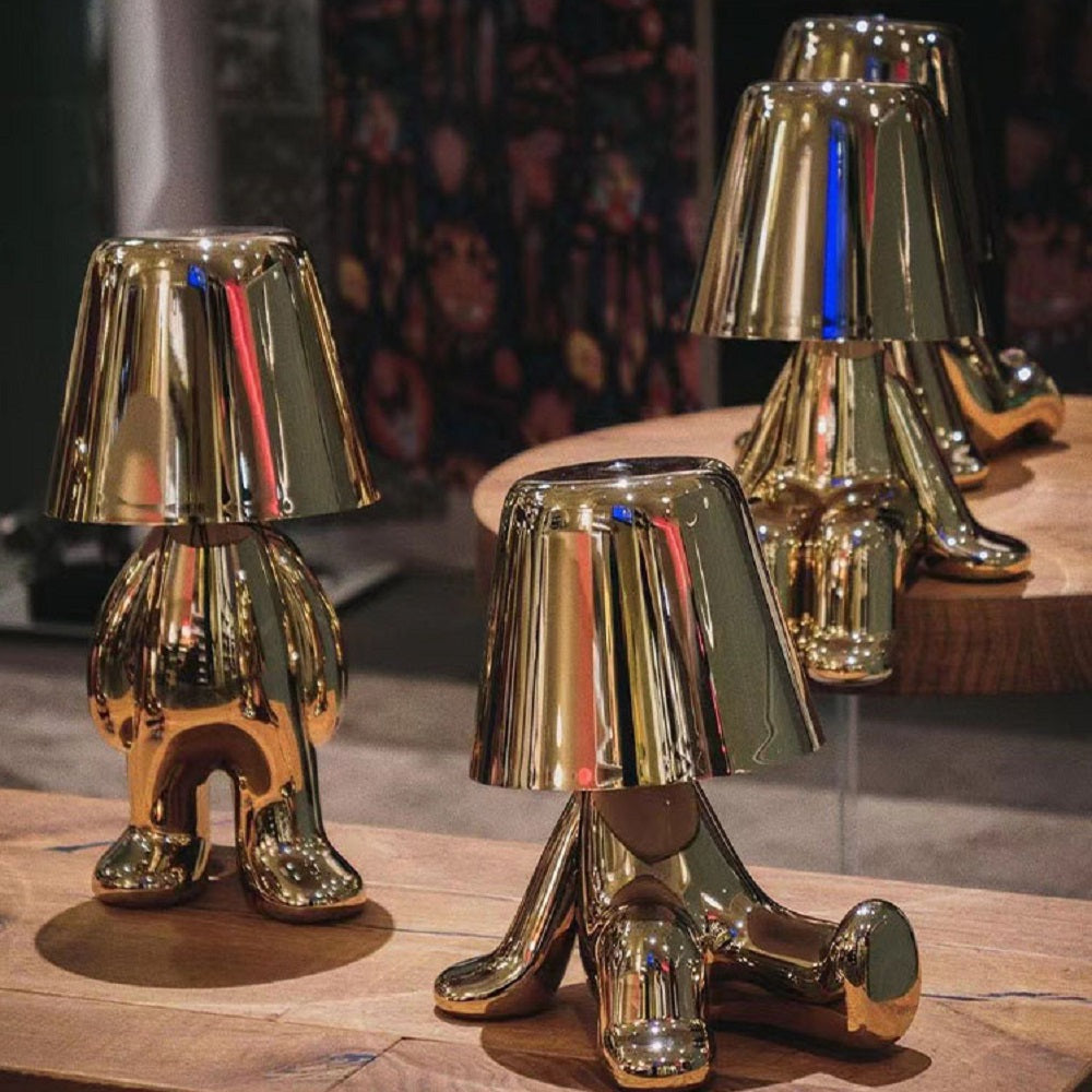 Thinker Golden Man Statue LED Table thinker Lamp