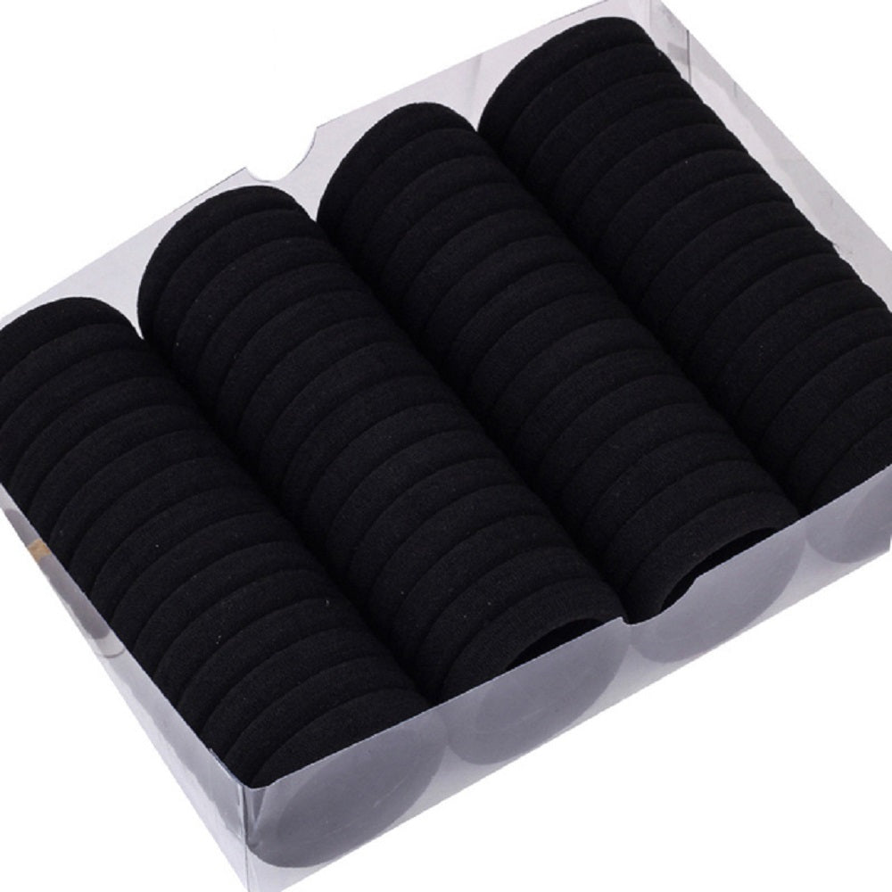 100pcs black seamless elastic Hair Ties