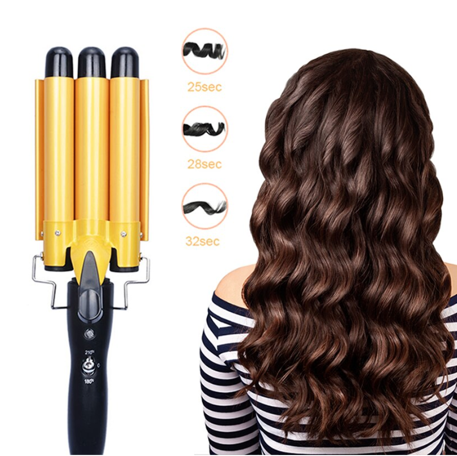 Electric triple barrel hair iron iciCosmetic