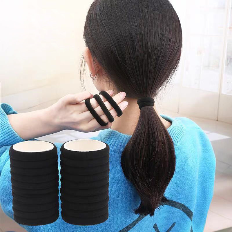 100pcs black seamless elastic Hair Ties
