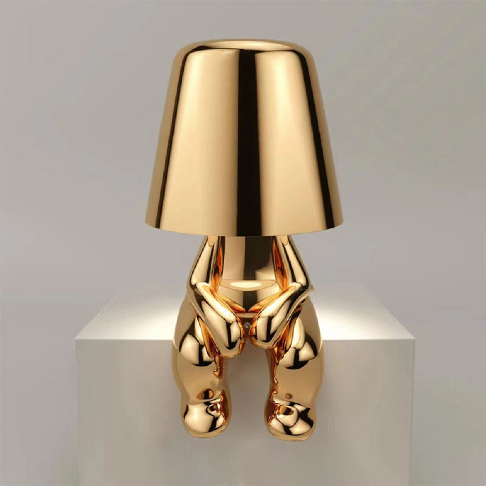 Thinker Golden Man Statue LED Table thinker Lamp