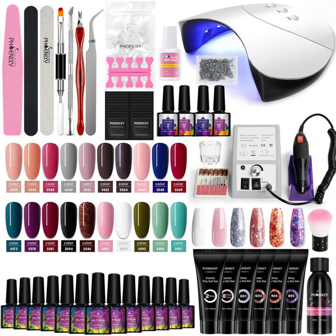 Gel Nail Extension Nail Drill Machine Manihelp Set