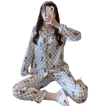 Women’s sleepwear summer leisure long sleeves pajamas set iciCosmetic™