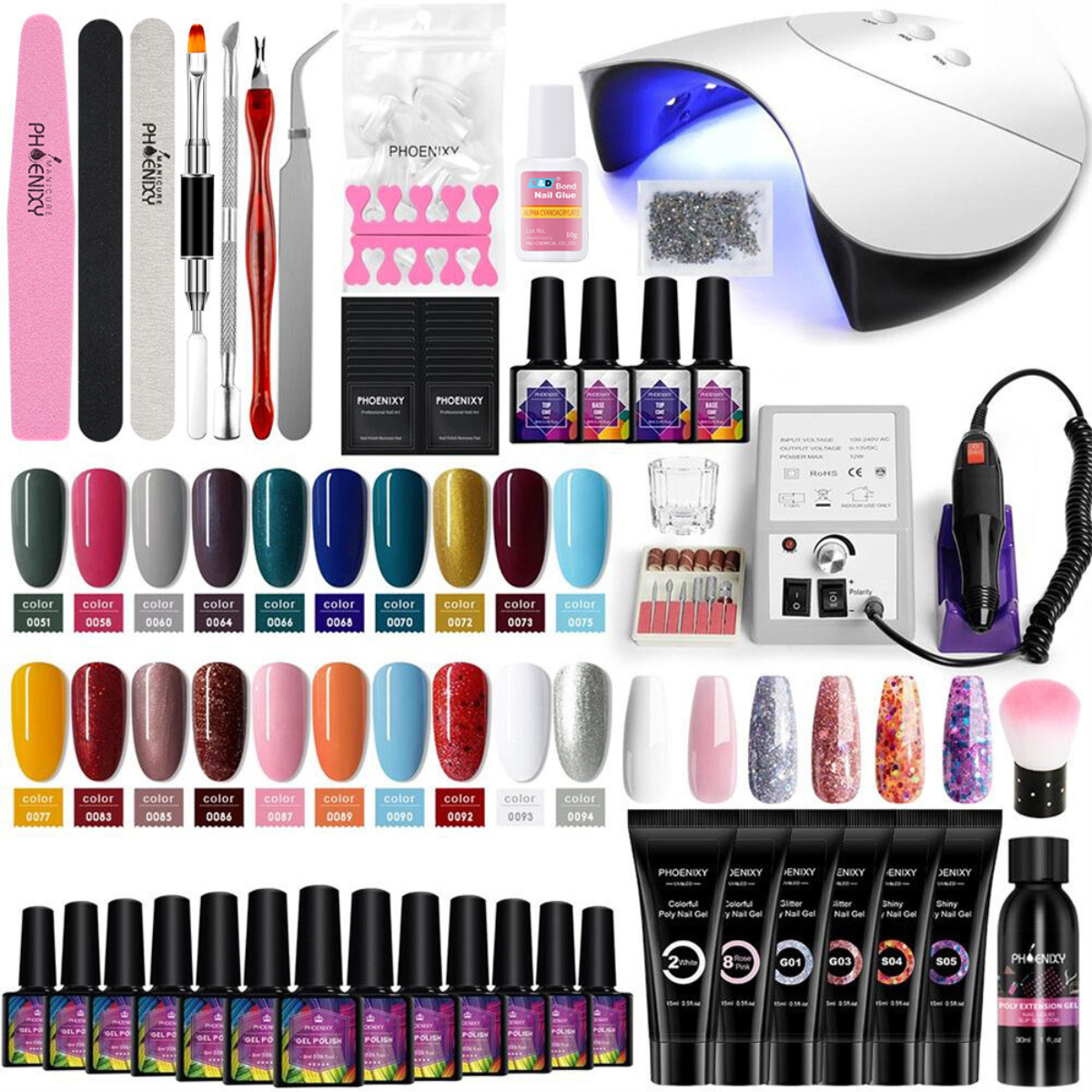 Gel Nail Extension Nail Drill Machine Manihelp Set