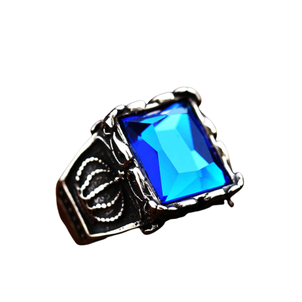 Stainless steel black stone ring stunning