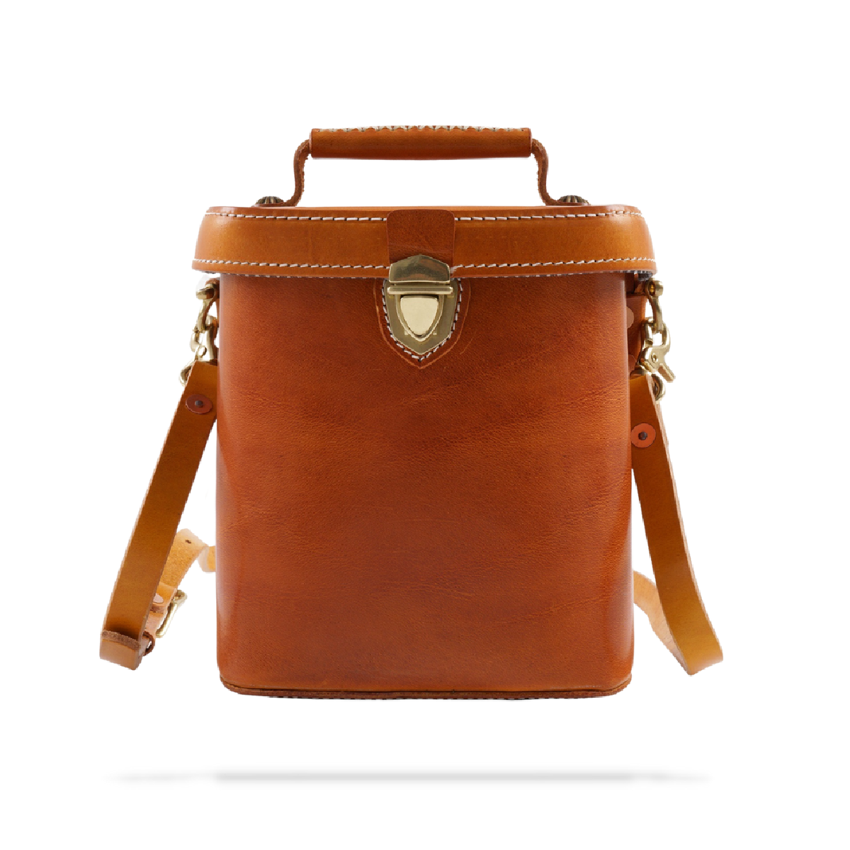 Vintage Circle Leather Crossbody Bag